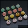 Pendant Necklaces Halloween Pumpkin Gemstone 10Pcs Mixed Colors Stone Pendants For Necklace Decoration Women Jewelry Gifts Drop Deliv Dhqdk