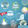パーティーデコレーション5pcs 20インチクリアボボ風船装飾誕生日ヘリウムウェディングベビーシャワーサプライレートレインボープリントパーティドロップdhnfh