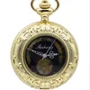 Montres De Poche De Luxe Or Squelette Mécanique Montre Cadeau Hommes Chaîne Collier D'affaires Décontracté Fob PJX1375