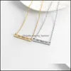 Colliers pendants 3 couleurs Collier de mode Bijoux Love Lettre d'amour Minimaliste Gold Rose Color Bar Simply Tal Arrow For Women Drop Deliv Otqdq