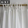 Curtain Modern Linen Tie Top Home Decor Partition Drape White Curtains For Living Room Simple Solid Bedroom