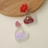 Pendientes colgantes 2023 Día de San Valentín amor corazón para mujer moda corazones lentejuelas labio acrílico pendiente colorido dulce joyería regalo esposa