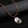 Pendentif Colliers De Mode À La Main Fleurs Séchées Collier Ovale Boule En Verre Ciré Corde Chaîne En Gros Bijoux Drop Delivery Pendentifs Otm3X