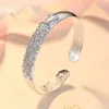 Bangle LSSP#Silverpläterad armband Öppnande födelsedagspresent smycken grossist ung kvinna bröllop