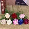 Decorative Flowers 10 Pcs Single Head Velvet Rose Fake Wedding Bridal Bouquet Home Decoration Roses Artificial Garland