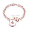 Braccialetti con ciondoli Colorf Sier Oro Rosa Colore 18Mm Bottone a pressione Bracciale con ciondoli Bracciale rigido per le donne Fornitore Goccia all'ingrosso Consegna Dhgarden Dhorn