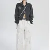 여자 재킷 Deeptown Harajuku Crped Women Jackets 빈티지 스트리트웨어 Y2K 그런지 지퍼 여성 짧은 코트 힙합 스타일 한국 패션 탑 230202