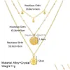 Pendant Necklaces Fashion Jewelry Mti Layer Necklace Gold Wafer Choker Drop Delivery Pendants Dhulj