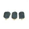 Colares pendentes Gold Bating Slice Crystal Stone Conector para mulheres Jóias Fazendo 2023 Big Slab Natural Drruzy Zoisite Gem Healing