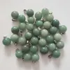 Pendentif Colliers En Gros 50 pcs/lot Mode Reiki Vente Naturel Vert Aventurine Pierres Boule Ronde Forme Charmes Pendentifs Collier Faire