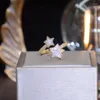 Wedding Rings Fashion With Star Shaped Zircon Gemstone Open Women Gifts Irregular Adjustable Luxury 2023