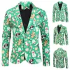 Costumes pour hommes Blazers 3D noël Blazers veste hommes imprimé fleuri peinture hommes mode costume fête manteau décontracté mince coupe Blazer boutons costume 230202