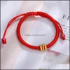 Urok bransolety ręcznie robione linowe breazję czerwoną czarną tybetańską buddyjską miłość szczęśliwa meksykańska przyjaźń list dla kobiet mężczyzn Drop de otrxj