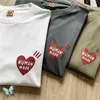 Men's T-Shirts Men Women T-shirt Vintage Heart Print Long Sleeve Tee Tops G230202