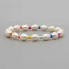 Strand Go2boho Freshwater Pearl Bracelets Multicolor Boho Beaded Elastyczna bransoletka dla kobiet plażowa naturalna biżuteria