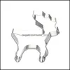 Baking Moulds Mods Creative Christmas Deer Shape Cookie Cutters Staniless Steel Diy Biscuit Mold Cake Fondant Decorating Toolsbaking Dhrx6