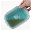 Servis upps￤ttningar Sile Collapsible Lunch Box Storage Container Bento Microwavable Portable Picnic Cam Outdoor For Bowl Children Drop D Dhoon