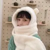 BeanieSkull Caps Fashion Winter Women Novelty Beanies Warm Cute Bear Ear Hat Casual Plush Scarf Set Solid Present 221207