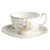 Tassen Untertassen Frühstück Keramik Kaffeetasse Europäisches Porzellan Nachmittag Schönes Teeservice Britisches Tazas-Geschirr