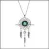 Pendentif Colliers Longues chaînes Dream Catcher Collier à la main Bohême 12 Zodiac Femmes Bijoux Cadeau Drop Livraison Bijoux Pendentifs Ot9Dn