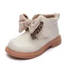 Baskets enfants bottes d'hiver pour les filles avec nœud chaud velours princesse courte enfant en bas âge fille marque beige plate-forme bébé E11261 230202