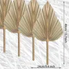 Decorative Flowers 8 Pcs Dried Palm Leaves Fans Artificial Plants Tropical