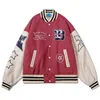 Herrenjacken 2023 Hip Hop Baseballjacke Mantel Männer Buchstabe B Stickerei Lederhülse Varsity Bomber Biker Punk Vintage Mode College 230202