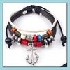 Charmarmband l￤derarmband f￶r kvinnor Mens Bangles handv￤vd fl￤tat rep ￤kta kedja p￤rla o￤ndlighet droppleverans smycken dhsn3