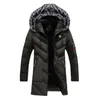 Casaco de inverno masculino moda com capuz parkas engrossar masculino grosso casaco quente longo parka inverno à prova de vento homem jaqueta para roupas masculinas