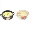 Bowls Japanese Ceramic Tableware Binaural Small Bowl Porridge Dessert Steamed Egg Creative Ears Antiscalding S Drop Delivery Home Ga Dh3Xs