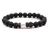 Perline Natural Black Lava Stone Wooded Strand Tigers Eye Perline turchesi Braccialetti Chakra Bracciale diffusore olio essenziale Vo Dhgarden Dhajt