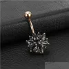 Navel Bell Button Rings Angle Belly Barbell Sexy Surgical Steel Piercing Body Nail 8 Colors 868 R2 Drop Delivery Jewelry Dh2Ip