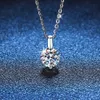 Pendanthalsband Wong Rain Classic 925 Sterling Silver VVS D Color 1-3CT Real Moissanite Diamonds Zircon Gemstone Pendent Necklace Fine Jewelry G230202