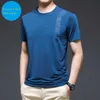 T-shirts pour hommes 2022 New Summer Ice Silk T-shirt de haute qualité Business Casual Gym Sports à séchage rapide Top respirant Y2302