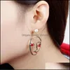 Dangle Chandelier Fashion Face Mask Abstract Earrings Simple Personality Exaggerated Punk Style Earring For Woman Girls Jewelry Gi Otj9L