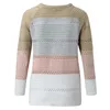 Kobiety swetry jesienne patchwork Pullovers Kobiety swobodny kontrast kolorowy kolor długi rękaw sweter pullover top koszulka mąer kenn22