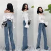 Women's Blouses One-shoulder Tops Women's Small Fresh Chic Super Fairy Leak Bare Shoulders Cover Belly Slimming One-line Collar Chiffon