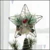 Christmas Decorations Tree Top Wrought Iron Pentagram Accessories Golden Hanging Ornaments Living Room Desktop Decoration Drop Deliv Dhxk3