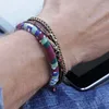 Link Bracciali Kinitial Vintage Semplice Per Donna Uomo Catene di Grano Polsino Punk da Uomo Gioielli di Moda Regali