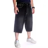 Men's Shorts Summer Jeans Breeches Hip Hop Streetwear Baggy Denim Skateboarding Casual Straight Capris Pants Plus Size 42-46 Y2302