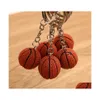 Key Rings Simation Resin Basketball Sport Keychains Leuke sportringtas Pendat voor herenaccessoires 1960 T2 Drop Delivery Jewelr DH2KV