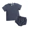 Kledingsets 2023 Babyjongen Korte mouw Top shorts Linnen Coole zomer geboren kinderen Kleding Outfit overalls For Kids