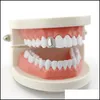 Grillz Dental Grills Shining Pave Gold Sier Color Hip Hop Teeth Top Side Rock Men Women Jewelry 68 E3 Drop Delivery Body Dhp4N