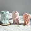 Candele Stampo in silicone ragazza carina vaso di fiori resina di cemento gesso candela cristallo resina epossidica fai da te artigianato fatto a mano decorazione vaso stampo 230202