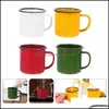 Tasses 4 Pcs Mtifunctional Émail Vintage Petites Tasses Couleur Assortie Drop Delivery Maison Jardin Cuisine Salle À Manger Bar Drinkware Dhrwm