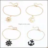 Charm Bracelets Wholesale Korean Sweet Anchor Bracelet Drop Delivery Jewelry Dhtp6