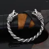 Bangle Viking Wolf voor mannen roestvrijstalen armband Noordse sieraden geschenk