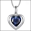 Colliers pendants sier amour coeur en forme bleu cristal chic Collier éternel beautif joelry accessoires de style féminin