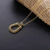 Pendanthalsband SloveCabin 2019 925 Sterling Silver Long Chain Horseshoes Halsband Kvinnor Black Zircon Crystal CZ Luxury Japan Wholesale Jewelry G230202