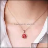 Pendant Necklaces Flower Female Copper Jewelry Crystal Necklace Gift Party Ladies Fashion Jewelry18K Gold Chain Drop Delivery Pendant Dheqa